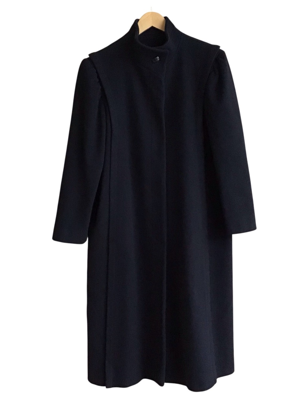Gallery Vintage 100% Wool Black Long Coat